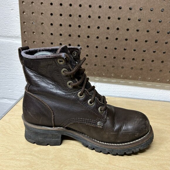 Skechers 7025 Logger Boots Brown Lace Up Women’s Size 7 Soft Toe Leather - Picture 5 of 10